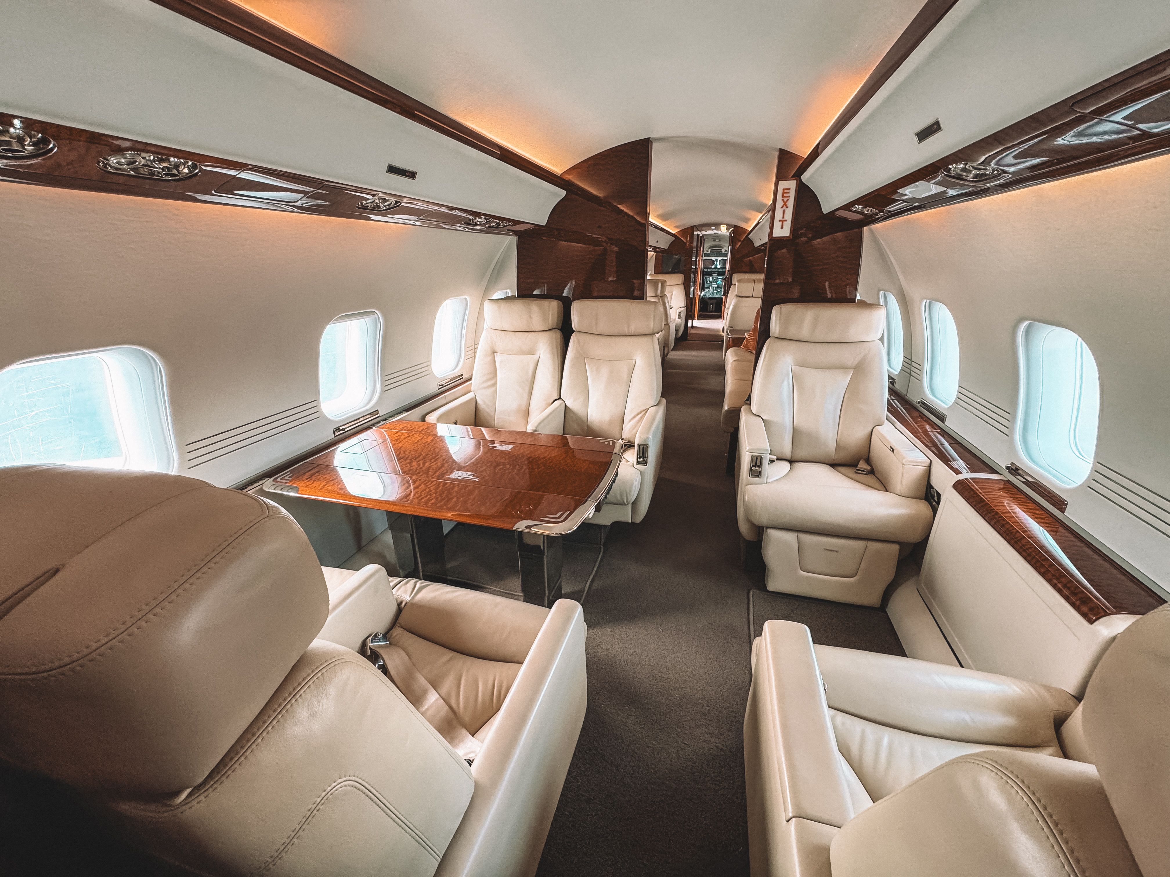Luxurious business class cabin